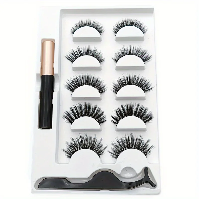 5 Pairs Magnete Eyelashes Set  - đánh giá và giá Eyelash Extension Uv Glue