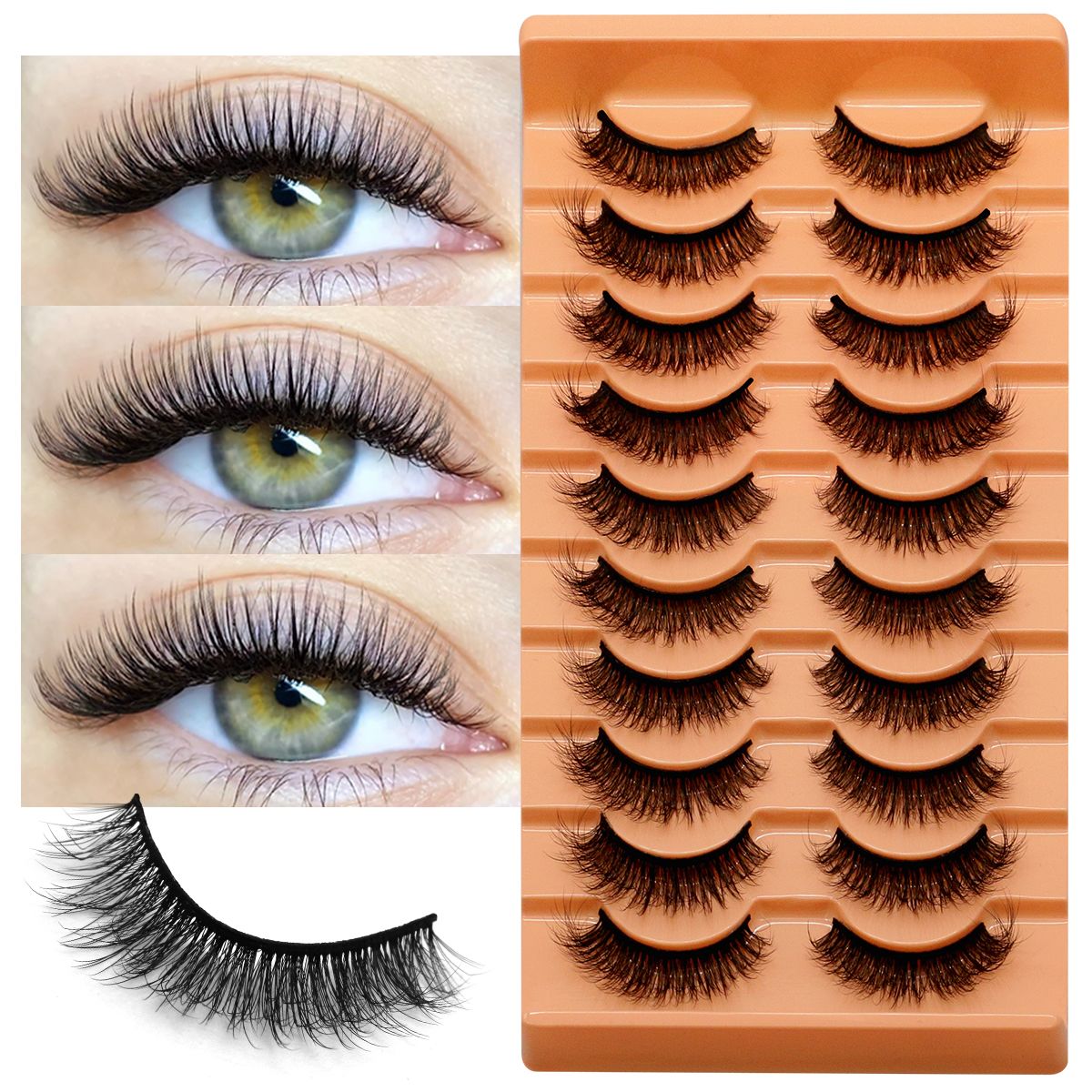 10 Pairs Lashes 6D Faux Mink E - đánh giá và giá Faux Mink Lash