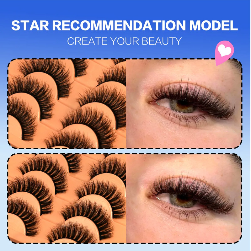 10 Pairs Lashes 6D Faux Mink E - đánh giá và giá Faux Mink Lash