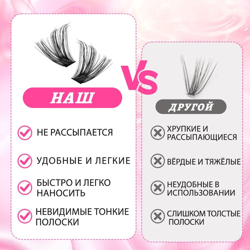 Natural Look False Eyelashes W - đánh giá và giá Eyelash Extension Wispy